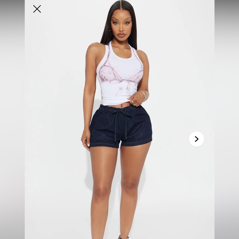 Fashion Nova Dark Blue Jean Shorts